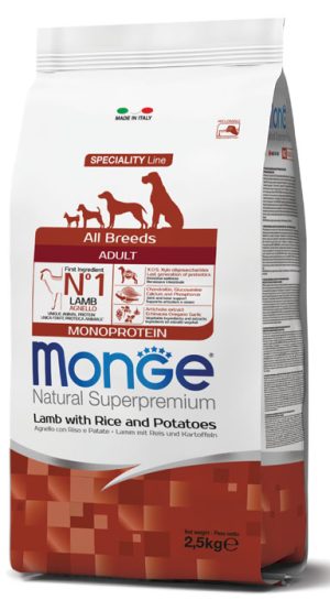 MONGE ALL BREEDS ADULT agnello/riso/patate KG.2,5